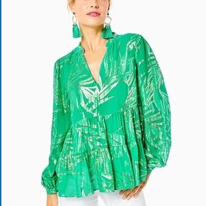 Lilly Pulitzer Sarina Silk Top Size 2